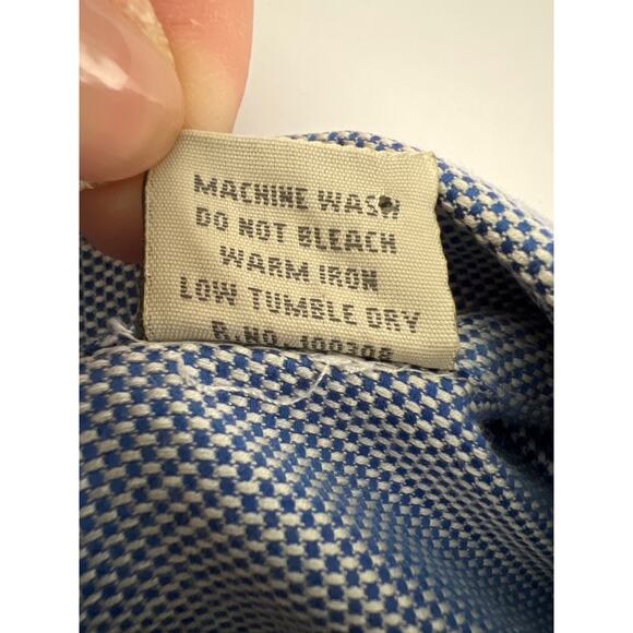 Peter Millar Shirt Mens Large Blue Nanoluxe Long Sleeve Button-Down Dress Shirt - Picture 8 of 8